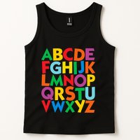 Colorful Uppercase Letters Alphabet Learn Abcs Tank Top