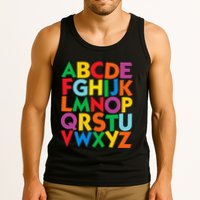 Colorful Uppercase Letters Alphabet Learn Abcs Tank Top