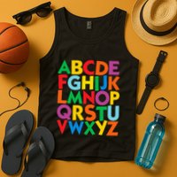 Colorful Uppercase Letters Alphabet Learn Abcs Tank Top