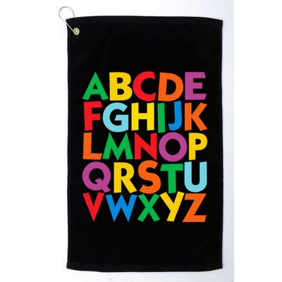 Colorful Uppercase Letters Alphabet Learn Abcs Golf Towel