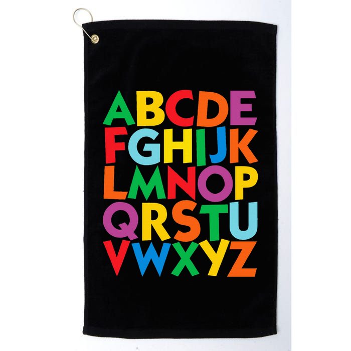 Colorful Uppercase Letters Alphabet Learn Abcs Golf Towel