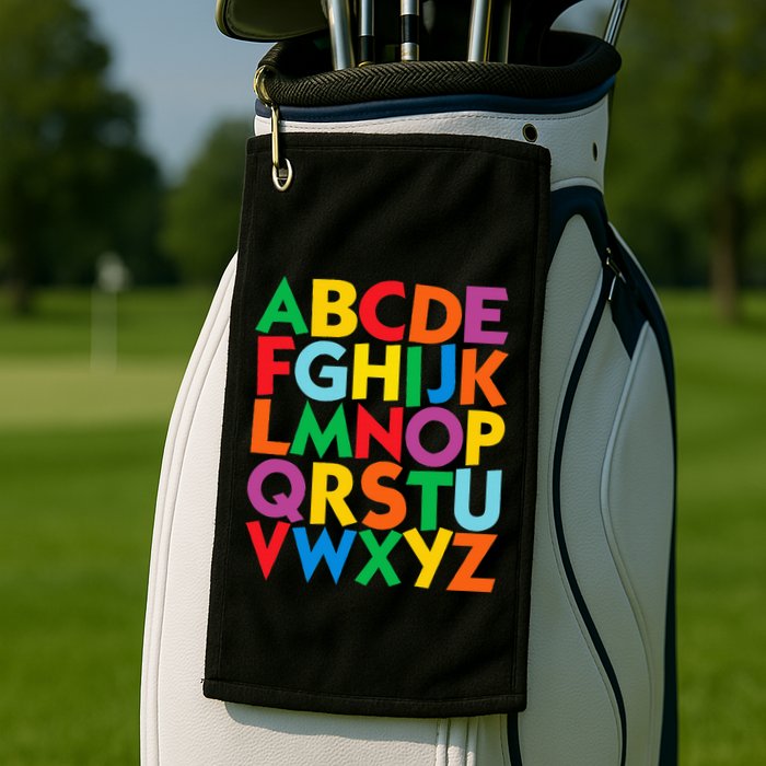Colorful Uppercase Letters Alphabet Learn Abcs Golf Towel