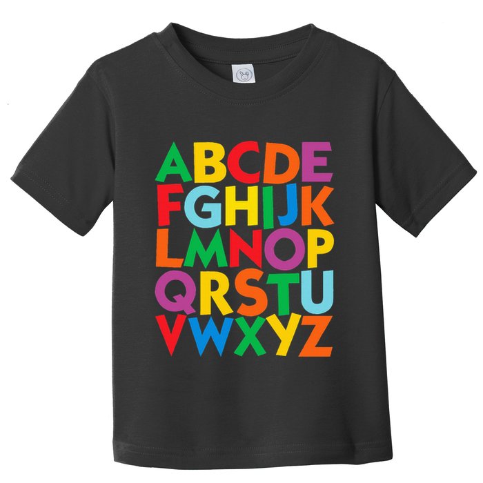 Colorful Uppercase Letters Alphabet Learn Abcs Toddler T-Shirt