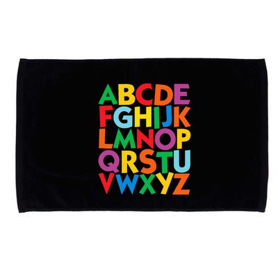 Colorful Uppercase Letters Alphabet Learn Abcs Microfiber Hand Towel