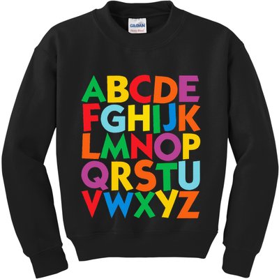 Colorful Uppercase Letters Alphabet Learn Abcs Kids Sweatshirt