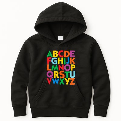Colorful Uppercase Letters Alphabet Learn Abcs Kids Hoodie