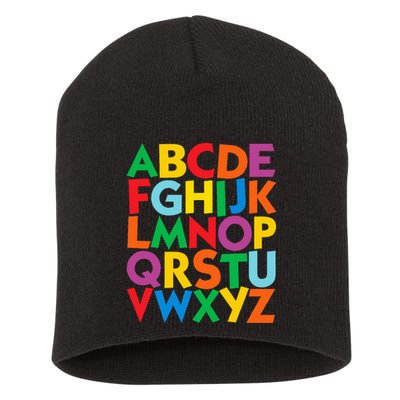 Colorful Uppercase Letters Alphabet Learn Abcs Short Acrylic Beanie