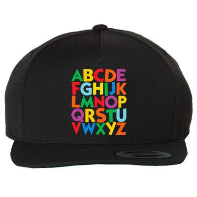 Colorful Uppercase Letters Alphabet Learn Abcs Wool Snapback Cap