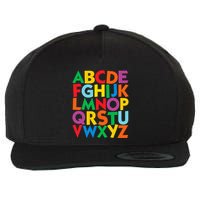 Colorful Uppercase Letters Alphabet Learn Abcs Wool Snapback Cap