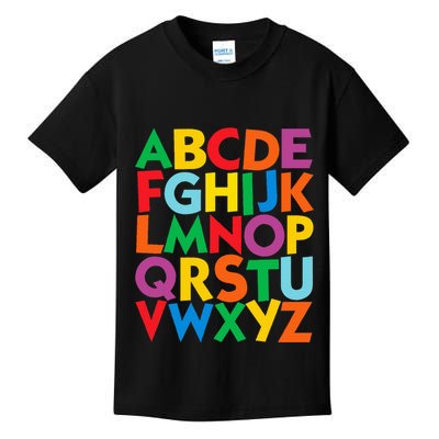 Colorful Uppercase Letters Alphabet Learn Abcs Kids T-Shirt