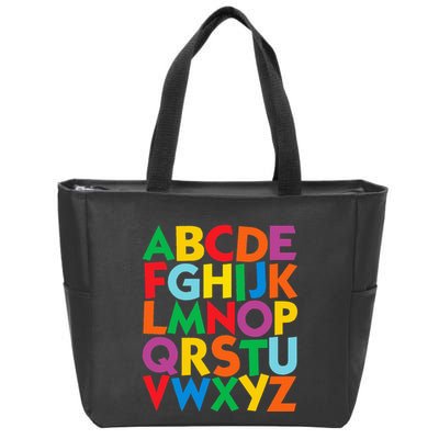 Colorful Uppercase Letters Alphabet Learn Abcs Zip Tote Bag