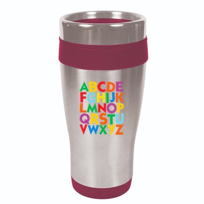 Colorful Uppercase Letters Alphabet Learn Abcs 16oz Travel Tumbler