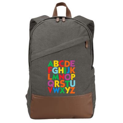 Colorful Uppercase Letters Alphabet Learn Abcs Cotton Canvas Backpack