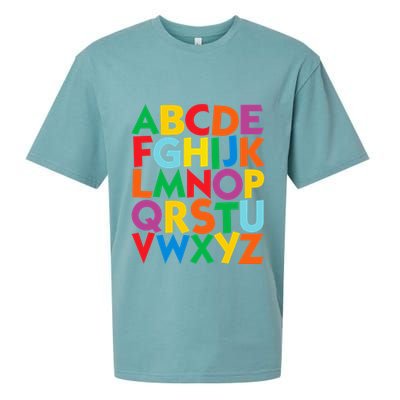 Colorful Uppercase Letters Alphabet Learn Abcs Sueded Cloud Jersey T-Shirt