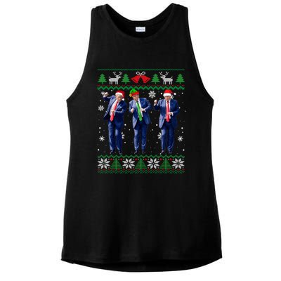 Christmas Ugly Long Sleeve Ladies PosiCharge Tri-Blend Wicking Tank