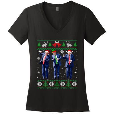 Christmas Ugly Long Sleeve Women's V-Neck T-Shirt