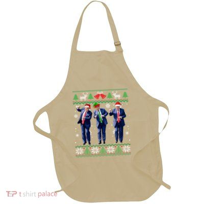 Christmas Ugly Long Sleeve Full-Length Apron With Pockets