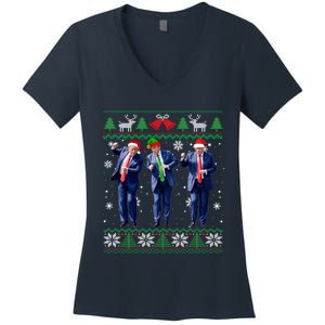 Christmas Ugly Long Sleeve Women's V-Neck T-Shirt