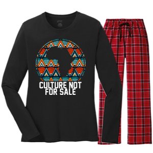 Culture Not For Sale Black History African Pride Women's Long Sleeve Flannel Pajama Set 