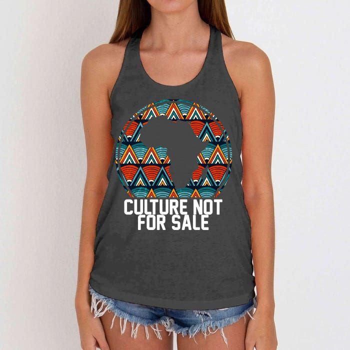 Culture Not For Sale Black History African Pride Women's Knotted Racerback Tank