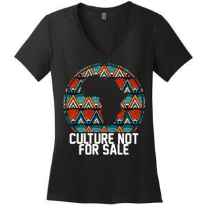 Culture Not For Sale Black History African Pride Women's V-Neck T-Shirt