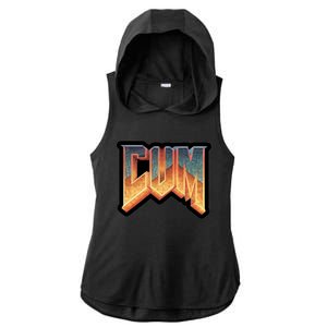 Cum Doom Ladies PosiCharge Tri-Blend Wicking Draft Hoodie Tank