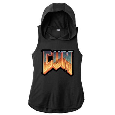 Cum Doom Ladies PosiCharge Tri-Blend Wicking Draft Hoodie Tank