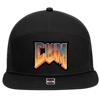 Cum Doom 7 Panel Mesh Trucker Snapback Hat