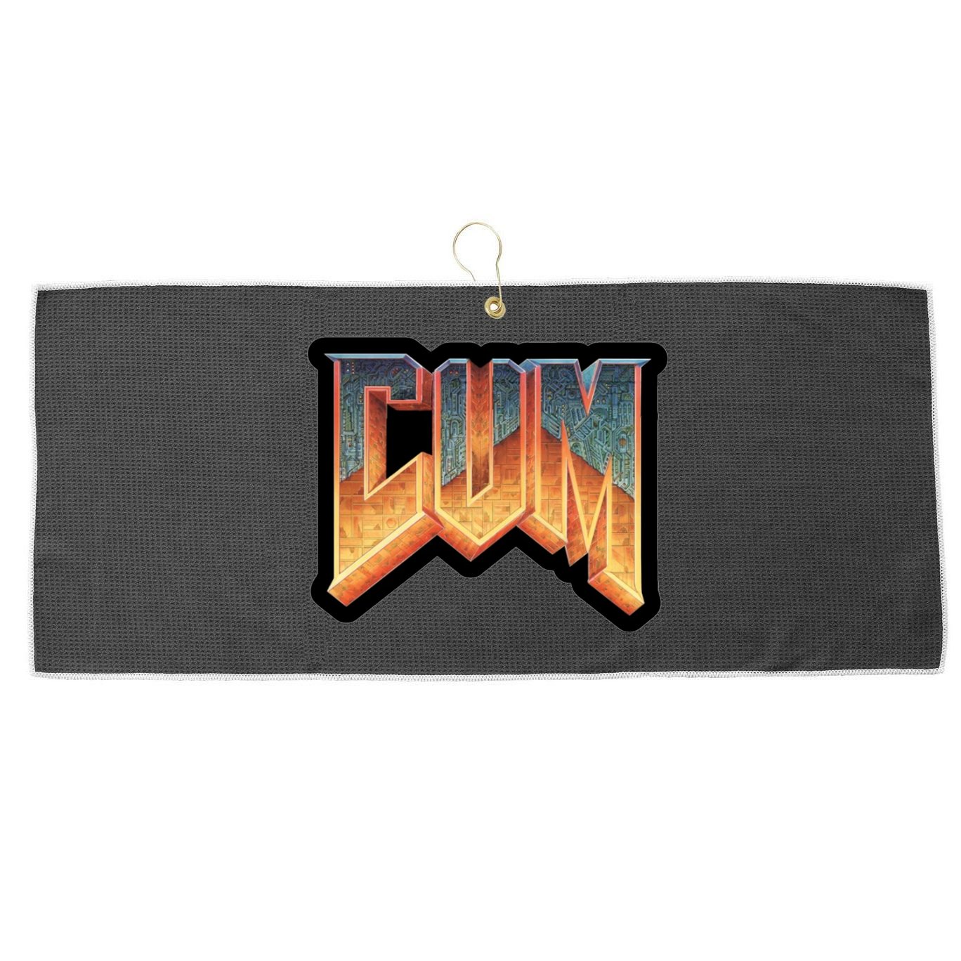 Cum Doom Large Microfiber Waffle Golf Towel