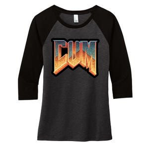 Cum Doom Women's Tri-Blend 3/4-Sleeve Raglan Shirt