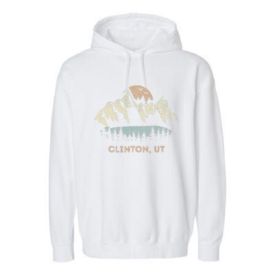 Clinton Utah Mountain Sunset Sunrise Ut Garment-Dyed Fleece Hoodie