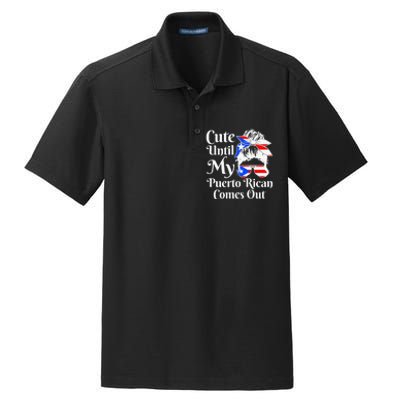 Cute Until My Puerto Rican Comes Out Funny Puerto Rico Dry Zone Grid Polo