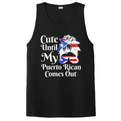 Cute Until My Puerto Rican Comes Out Funny Puerto Rico PosiCharge Competitor Tank