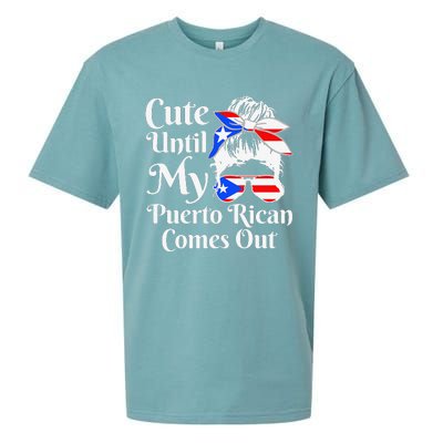 Cute Until My Puerto Rican Comes Out Funny Puerto Rico Sueded Cloud Jersey T-Shirt