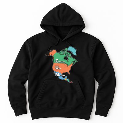 Canada Usa Mexico Cum Map Hoodie