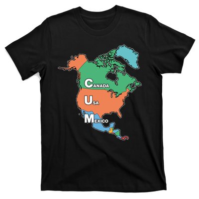 Canada Usa Mexico Cum Map T-Shirt