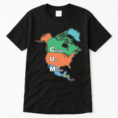 Canada Usa Mexico Cum Map Tall T-Shirt