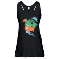 Canada Usa Mexico Cum Map Ladies Essential Flowy Tank