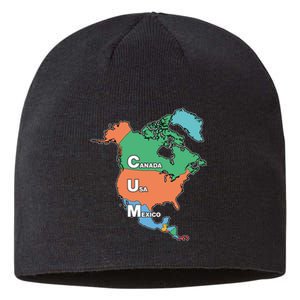 Canada Usa Mexico Cum Map Sustainable Beanie