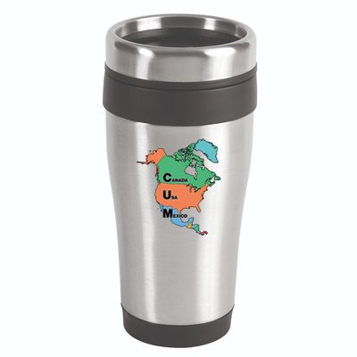 Canada Usa Mexico Cum Map 16oz Travel Tumbler