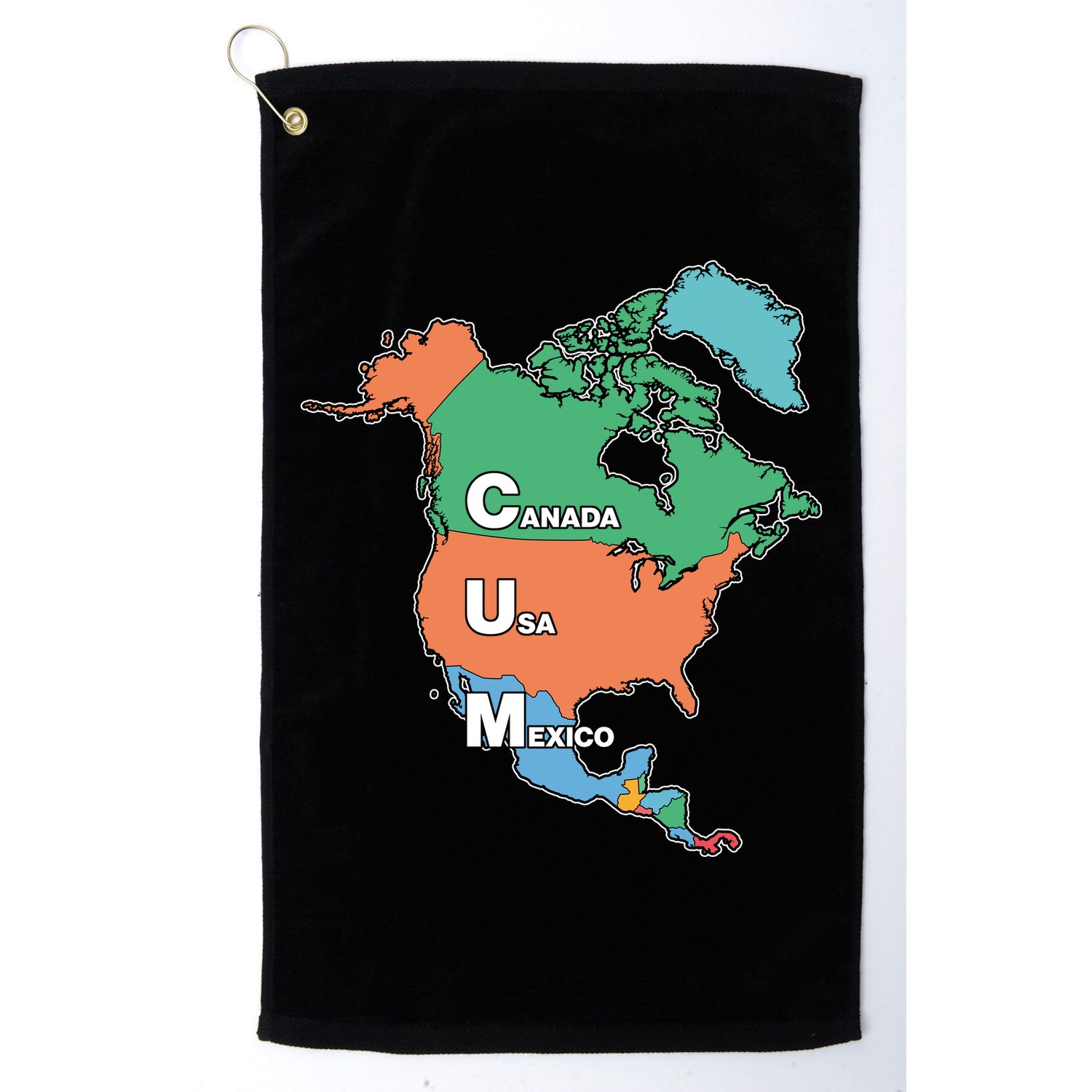 Canada Usa Mexico Cum Map Golf Towel
