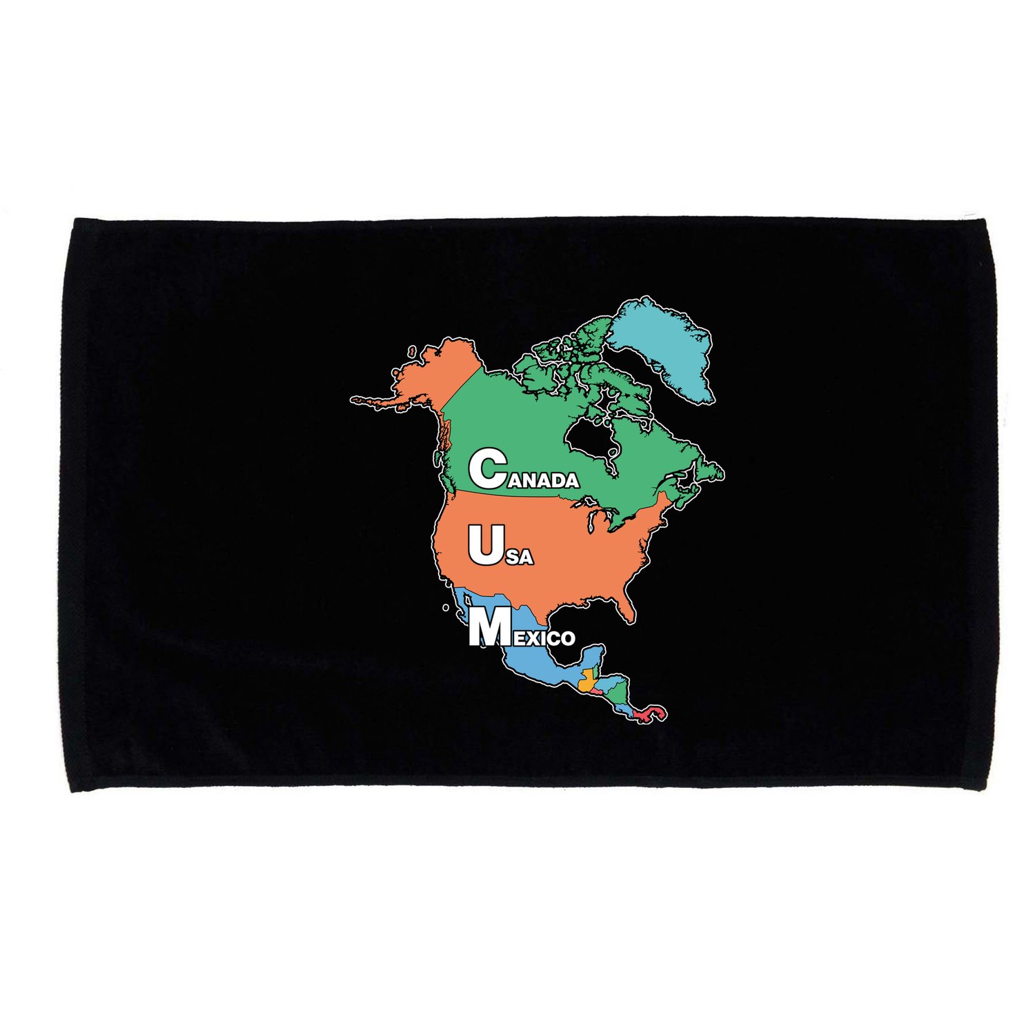 Canada Usa Mexico Cum Map Microfiber Hand Towel