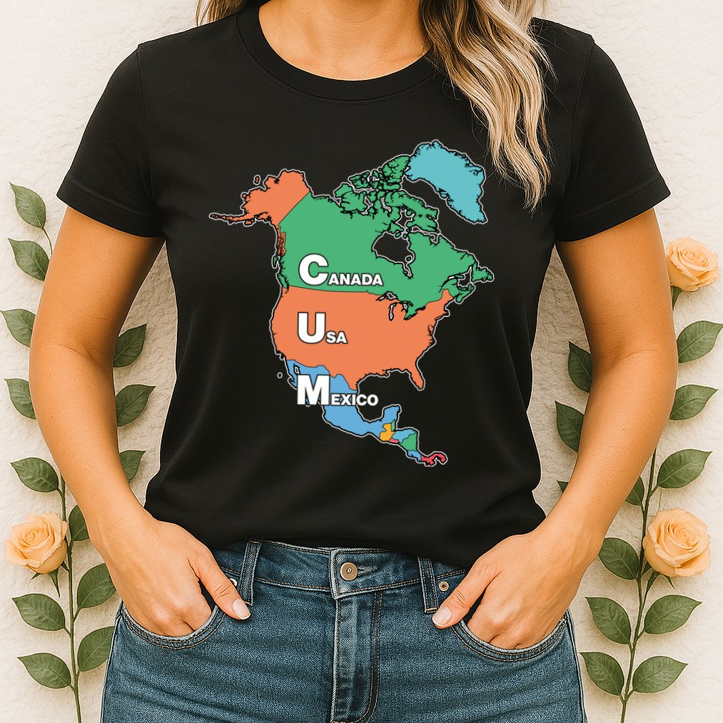 Canada Usa Mexico Cum Map Womens T-Shirt