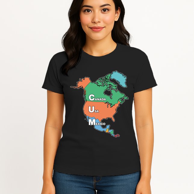 Canada Usa Mexico Cum Map Womens T-Shirt