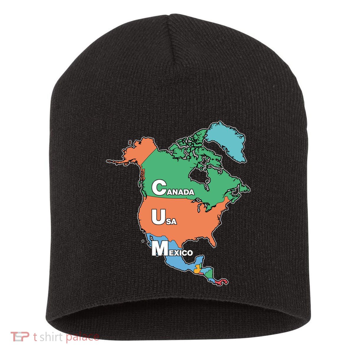 Canada Usa Mexico Cum Map Short Acrylic Beanie