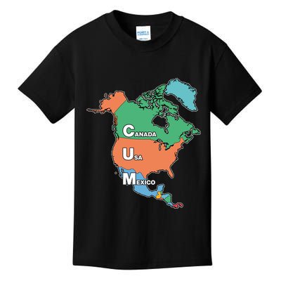 Canada Usa Mexico Cum Map Kids T-Shirt