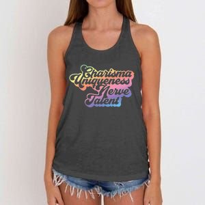 Charisma Uniqueness Nerve Talent Drag Race Queen Women's Knotted Racerback Tank