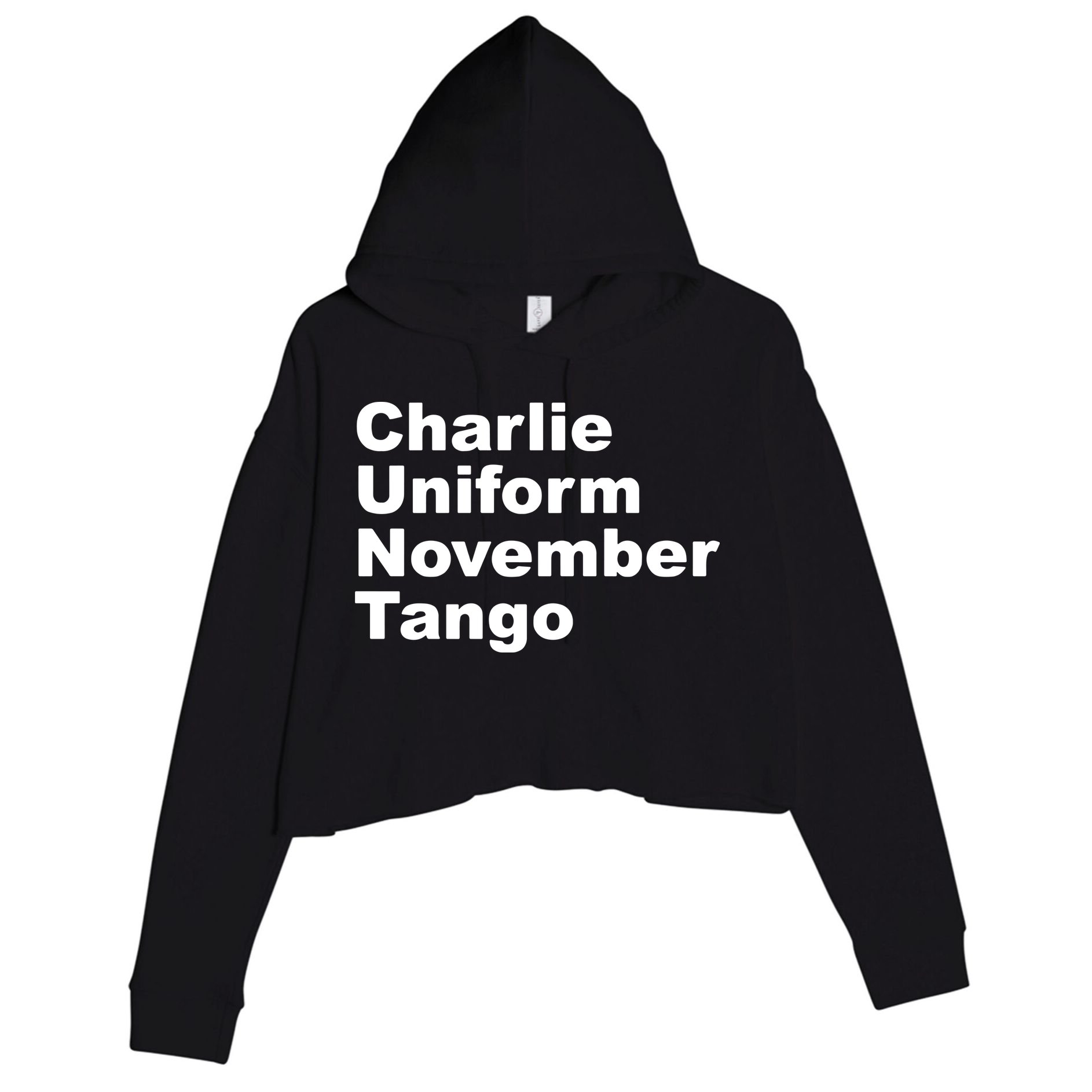 Charlie Uniform November Tango Crop Fleece Hoodie