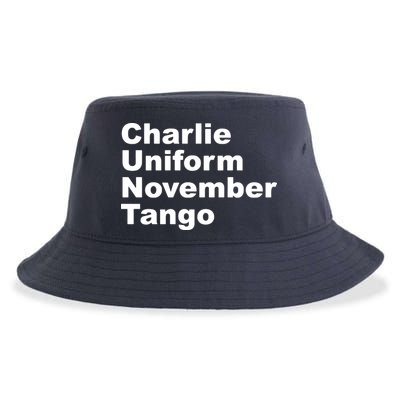 Charlie Uniform November Tango Sustainable Bucket Hat