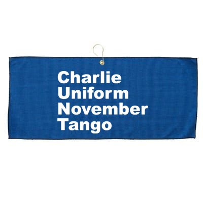 Charlie Uniform November Tango Large Microfiber Waffle Golf Towel
